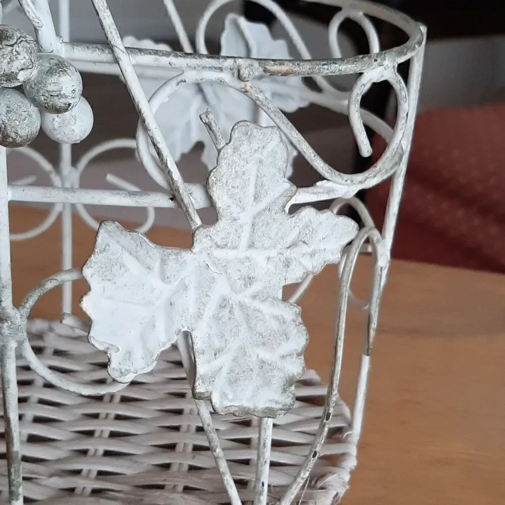 Vintage distressed metal basket